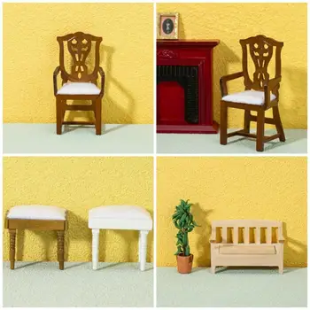 1:12 Lėlių Miniatiūrinių Kėdžių Modeliavimas Mažos Taburetės, Kėdės Modelis Baldai Žaislai Doll House Dekoro Lėlių Aksesuaras Dovanų