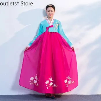 Naujas Hanbok Suknelė korėjos Mados Drabužių, Tradicinių Rūmų Etiketo Drabužiai, Antikvariniai Siuvinėjimo Dviejų dalių Kostiumas Azijos Suknelė