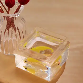 Sumanus Kompaktiškas Trijų dimensijų Miniatiūriniai Žuvų Bakas Goldfish Bowl 