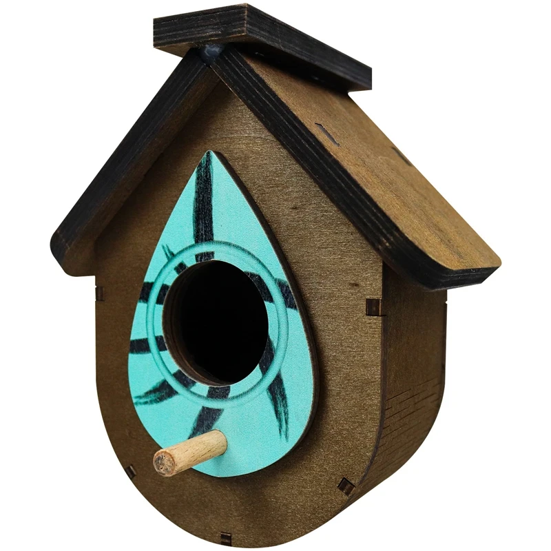 Ranka Raižyti Medžio Birdhouses,Lapų Formos Kabo Paukštis Namo Lauko Sodo Lauko Dekoratyviniai Lapai Mediniai Birdhouse 4